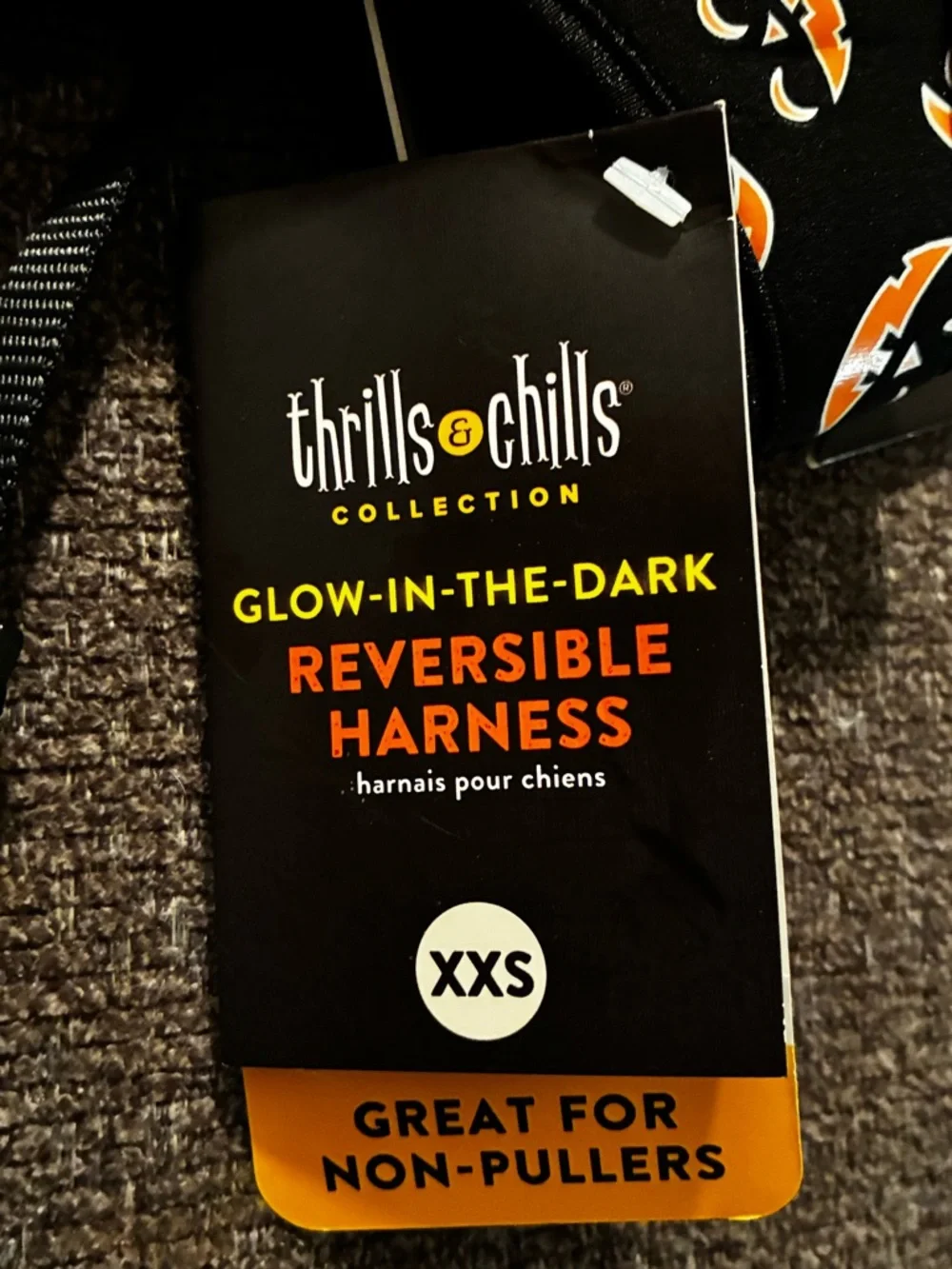 Thrills & Chills Glow-in-the-Dark Reversible Dog Harness NWT– XXS